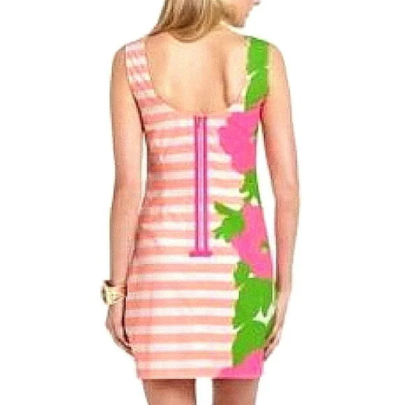 LILLY PULITZER Delia Floral Stripe Scoop Neck Sleeveless Shift Dress EUC - Picture 2 of 12